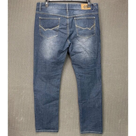 M. Gordon Mens Size W36 L30 Blue Slim Straight Denim Jeans - Picture 2 of 10